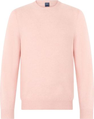 Fedeli Zalmroze trui met lange mouwen- veelzijdig. - Heren - Cashmere truien - Roze - XL - Kasjmier - Truien & Vesten