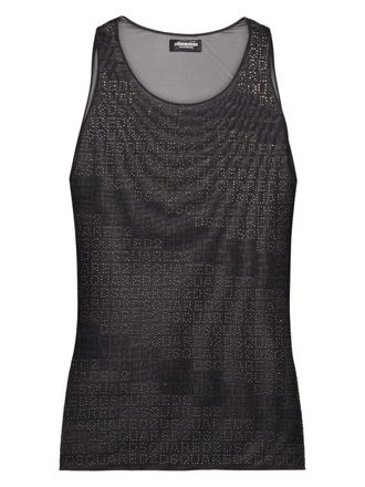 Dsquared2 Top smanicato con stampa - Nero