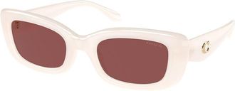 Coach Pomace Red Rectangular Ladies Sunglasses HC8390U 580575 51