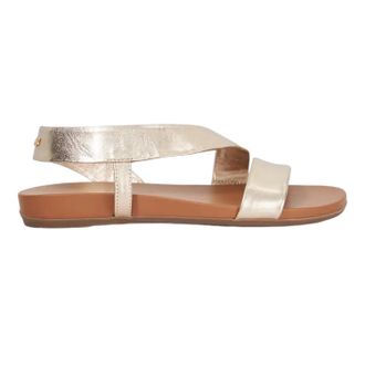 Dune London Dames/Dames Lucina Leren Platte Sandalen (Goud)
