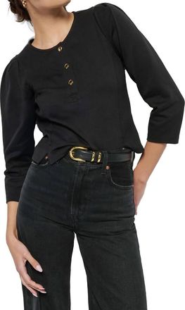 Nation Ltd Janney Henley Top In Jet Black