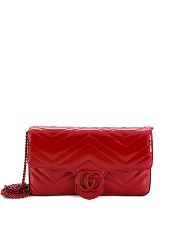 Gucci GG Marmont Flap Bag Matelasse Patent Mini crossbody bag - Rosso