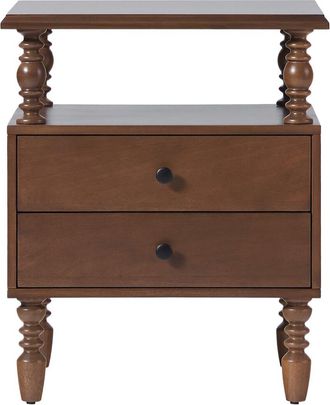 Walker Edison Vivienne Walker Edison Ez Assembly Premium Solid Wood Spindle 2-Drawer Nightstand