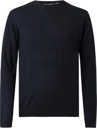 Karl Lagerfeld Trui met ronde hals - Heren - Ronde hals truien - Blauw - L - Wol - Truien & Vesten