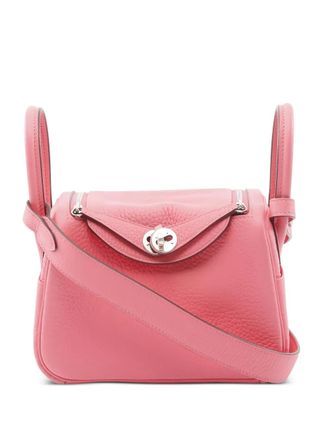 Herm&egrave;s 2024 mini Lindy leather tote bag - women - Calf Leather - One Size - Pink