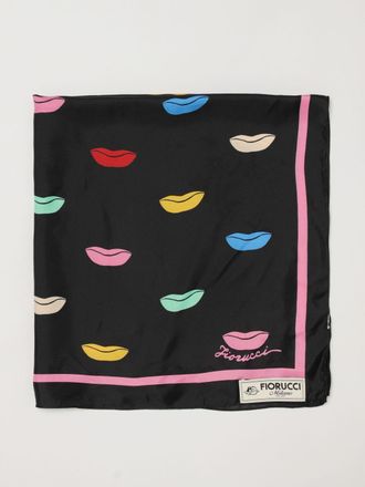 Fiorucci Foulard quadrato in seta e viscosa con stampa grafica