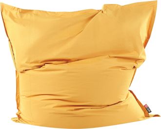 Beliani Puf Coj&iacute;n Extra Grande Amarillo Moderno Con Cremallera Nylon Fuzzy