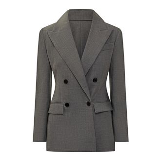 Givenchy Double breasted jacket in wool - female - Givenchy - Blazers - Gray - S - Jackets