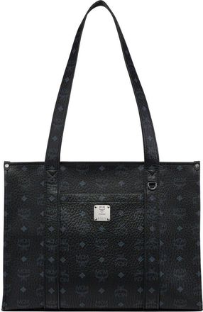 MCM Small Aren School Bag Tote in Visetos in Black at Nordstrom