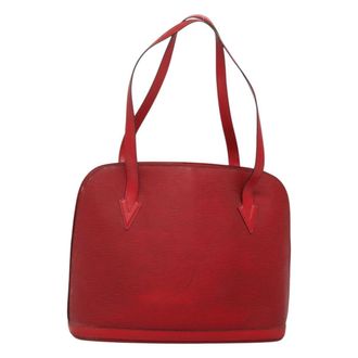 Louis Vuitton Lussac Epi Leather Red Leather Handbag (Pre-Owned)