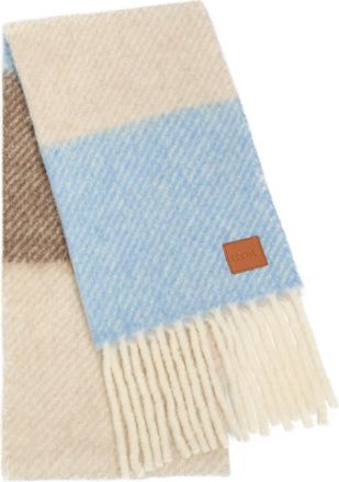 Loewe Striped Alpaca-blend Scarf - Blue - One Size