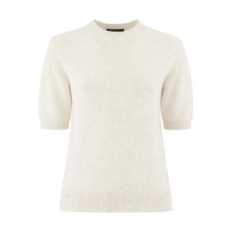 Fabiana Filippi Trui met korte mouwen en ronde hals - Dames - T-shirts - Wit - XS - Katoen - Tops