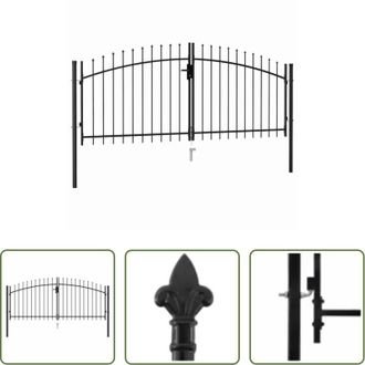 vidaXL Cancello da giardino - Cancello per recinzione Woerden Doppia porta con punta superiore 299,5x174,5 cm