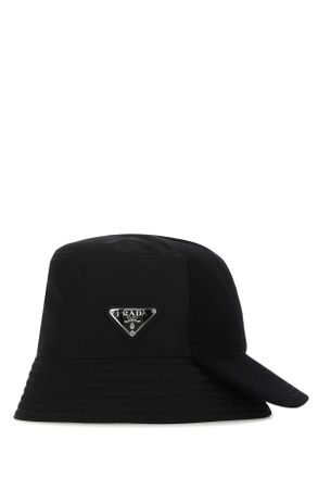 Prada Mens Black Re-Nylon And Gabardine Hat F0002 Cappelli