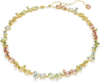 Swarovski Gema WoMens Gold Plated Metal Necklace - 5714836 Gold Tone - One Size