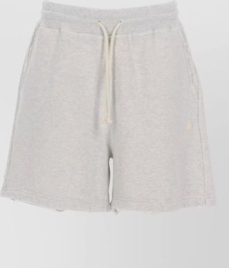 Golden Goose cotton shorts wide leg raw hem pockets