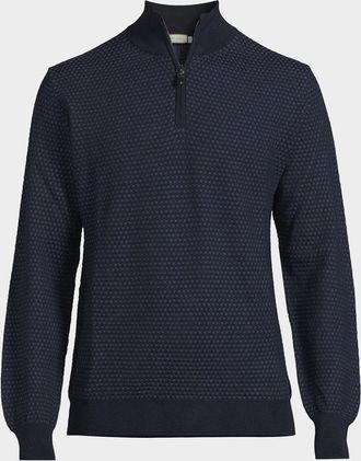 Canali Men & apos;s Geometric Merino Wool Modern-Fit Sweater
