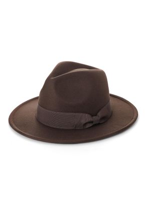 Babeyond 1920s Fedora Hat for Men Gatsby Wide Brim Fedora Hat Felt Panama Cap with Band for Women Men, Coffee, One size