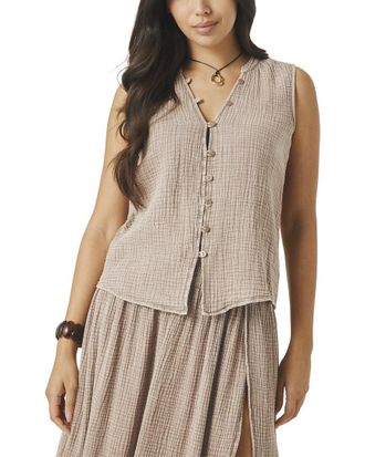 Splendid Ava Gauze Button Tank