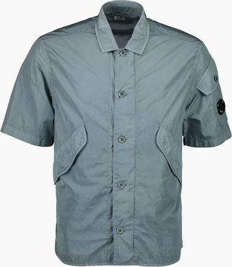 C.P. Company Mens Chrome-R Short Sleeve Lens Overshirt - Grey - Size: 40/Regular