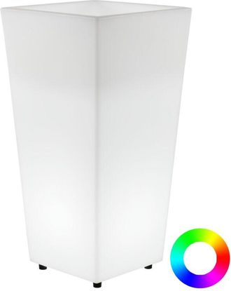 OEM Melisa 40 Macetero Cuadrado Y Alto Con Luz Para Plantas Y Flores Muy Resistente. Carga Solar Y Bater&iacute;a Recargable. Luz Rgb Y Hecho De Polietileno En E