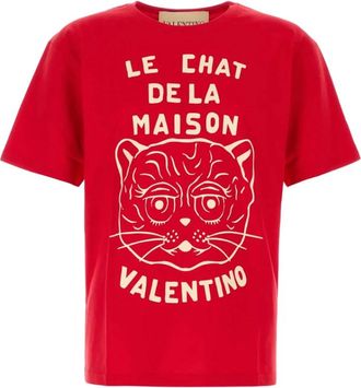 Valentino T-Shirts, male, Red, Size: XL Graphic T-shirt
