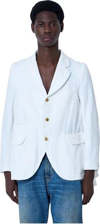 Comme Des Garçons Jassen, Heren, Wit, M, Wol, Moderne Wollen Blazer