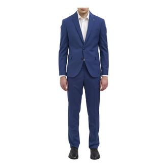 Daniele Alessandrini Single Breasted Suits, male, Blue, Size: S Abito Monopetto