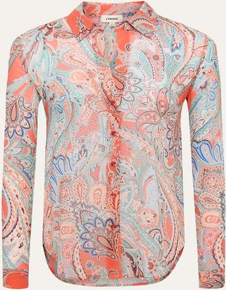 L'agence Laurent Button-Front Blouse