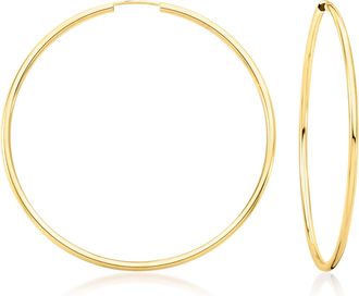 Ross-Simons Italian 1.5mm 14kt Yellow Gold Endless Hoop Earrings