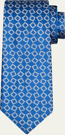 Charvet Mens Square Jacquard Silk Tie