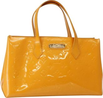Louis Vuitton Wilshire Handbag Monogram Vernis Yellow Patent_Leather Bag (Pre-Owned)