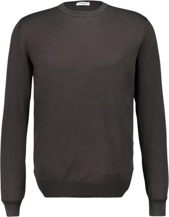Boglioli Groene Katoenen Crew-Neck Trui - Heren - Ronde hals truien - Bruin - 2XL - Katoen - Truien & Vesten