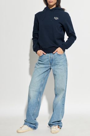 A.P.C. Sweatshirt With Embroidered Logo, Womens, Navy Blue