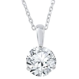 Pompeii3 1/2 ct Solitaire Lab Grown Diamond Pendant available in 14K and Platinum