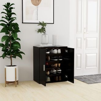 vidaXL Vidaxl - Mueble Zapatero De Madera De Ingenier&iacute;a Negro 60x35x70 Cm