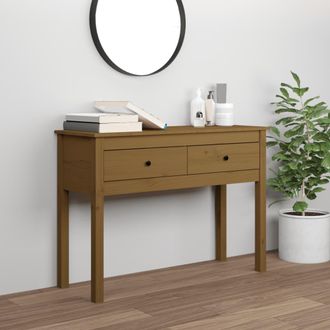 vidaXL Vidaxl - Mesa Consola De Madera Maciza De Pino Marr&oacute;n Miel 100x35x75 Cm