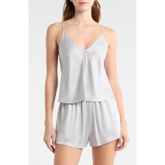 Lunya Ladder Stitch Washable Silk Camisole in Dove Grey at Nordstrom, Size X-Large