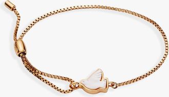 Alex and Ani Dove Peace Mother of Pearl Pull Chain Bracelet in Gold at Nordstrom