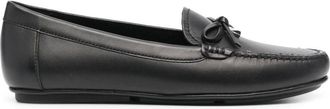 Michael Kors round toe loafers - women - Calf Leather/Sheep Skin/Shearling/Rubber - 6.5 - Black