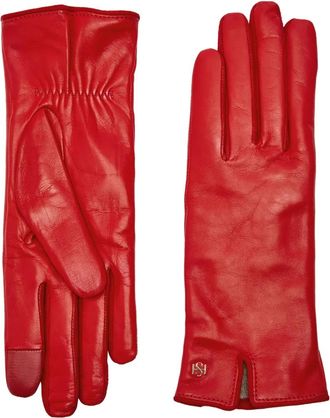 Handsome Stockholm Guanti con placca logo - Rosso