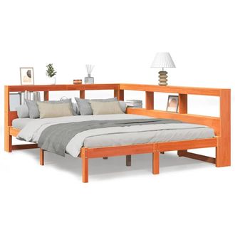 Berkfield Home Bookcase Bed without Mattress Wax Brown 140x200 cm Solid Wood Pine