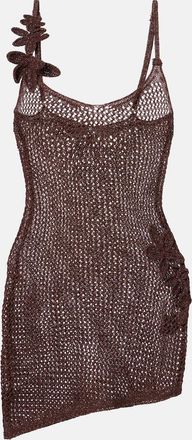 Bananhot Maris open-knit lame minidress