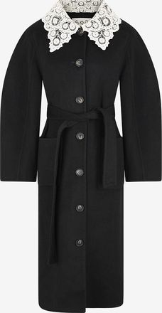 Sea New York Langer Mantel mit Bubikragen aus Wolle Ellison