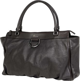 Gucci Brown Leather Tote Bag (Pre-Owned)