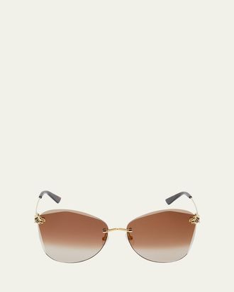 Cartier Panther Metal Butterfly Sunglasses