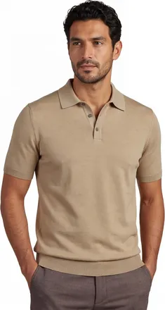 Bugatti Beige katoenen poloshirt Bugatti