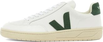 Veja Witte Groene Leren Sneaker - Heren - Sneakers - Wit - 37 EU - Leer - Schoenen