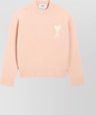 Ami alpaca wool ribbed crewneck sweater