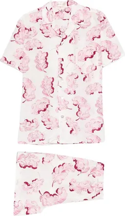 Olivia Von Halle Emeli Plume Feather-print Pyjama (set Of Two)
